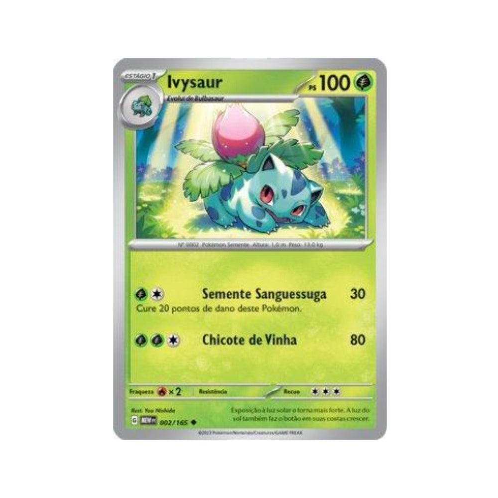 Ivysaur 002/165 in Portuguese Mew 151 Pokémon TCG