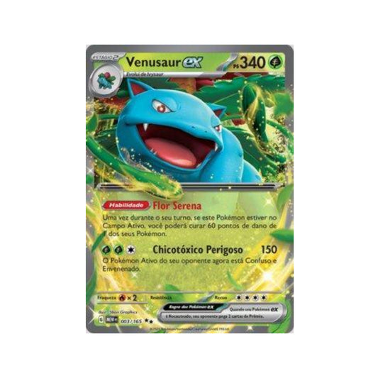 Venusaur ex 003/165 in Portuguese Mew 151 Pokémon TCG