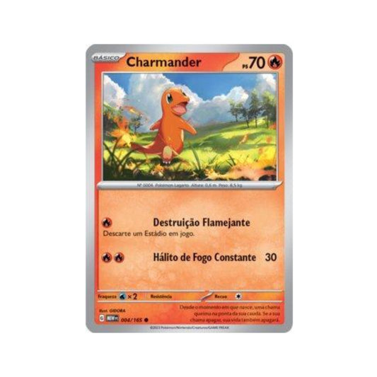 Charmander 004/165 in Portuguese Mew 151 Pokémon TCG