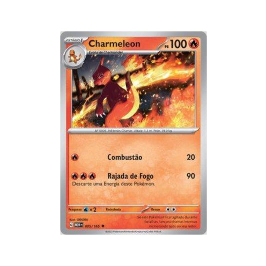 Charmeleon 005/165 in Portuguese Mew 151 Pokémon TCG