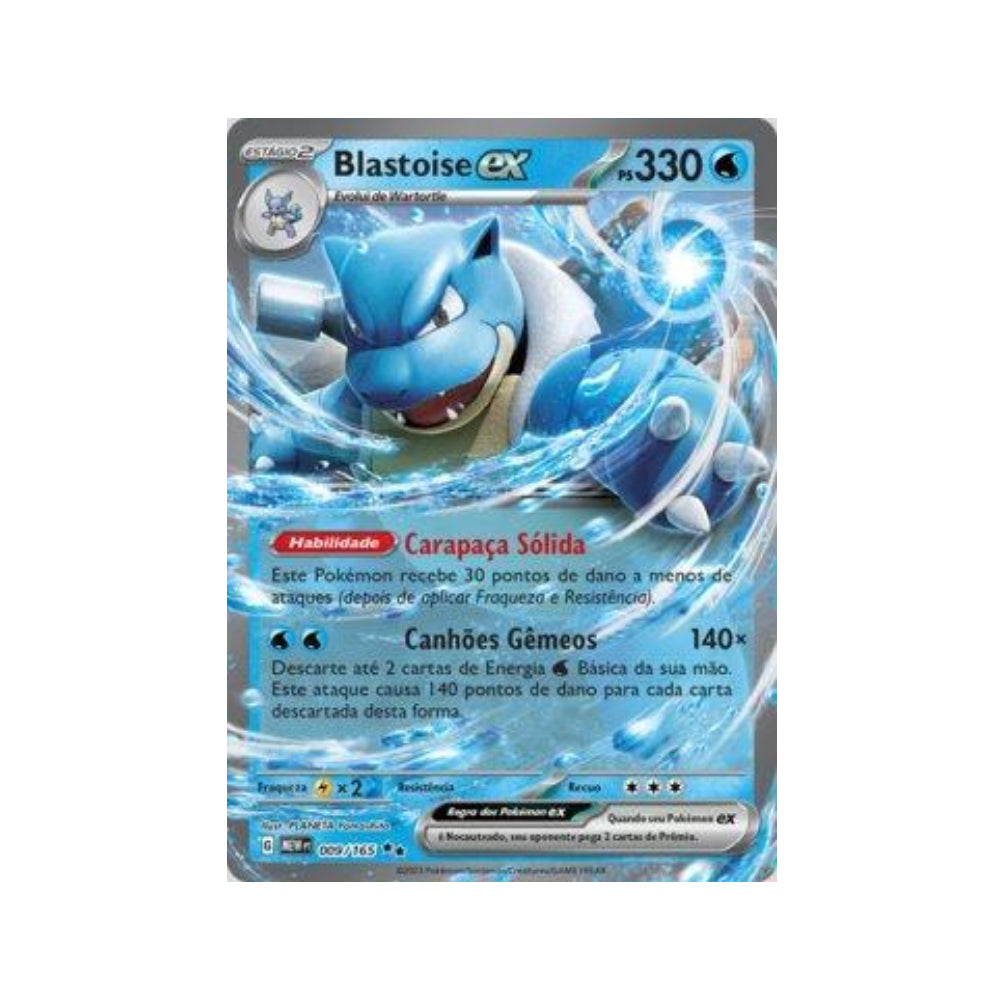 Blastoise ex 009/165 in Portuguese Mew 151 Pokémon TCG