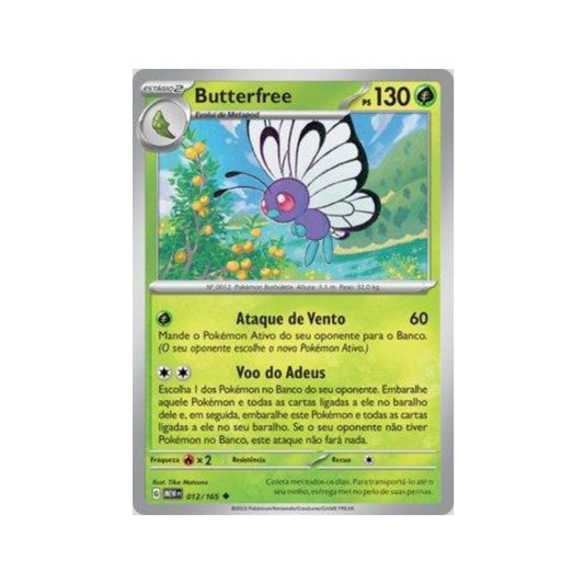 Butterfree 012/165 in Portuguese Mew 151 Pokémon TCG