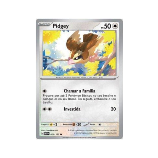 Pidgey 016/165 in Portuguese Mew 151 Pokémon TCG