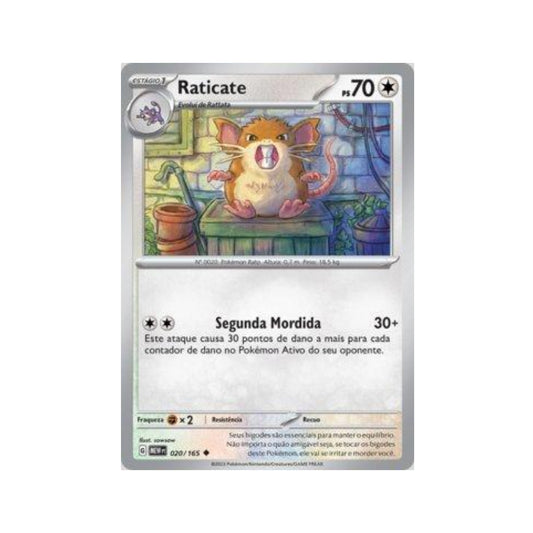 Raticate 020/165 in Portuguese Mew 151 Pokémon TCG