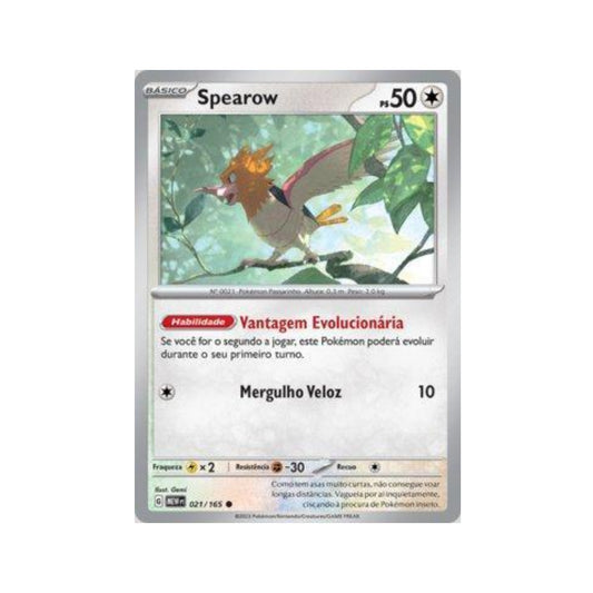 Spearow 021/165 in Portuguese Mew 151 Pokémon TCG