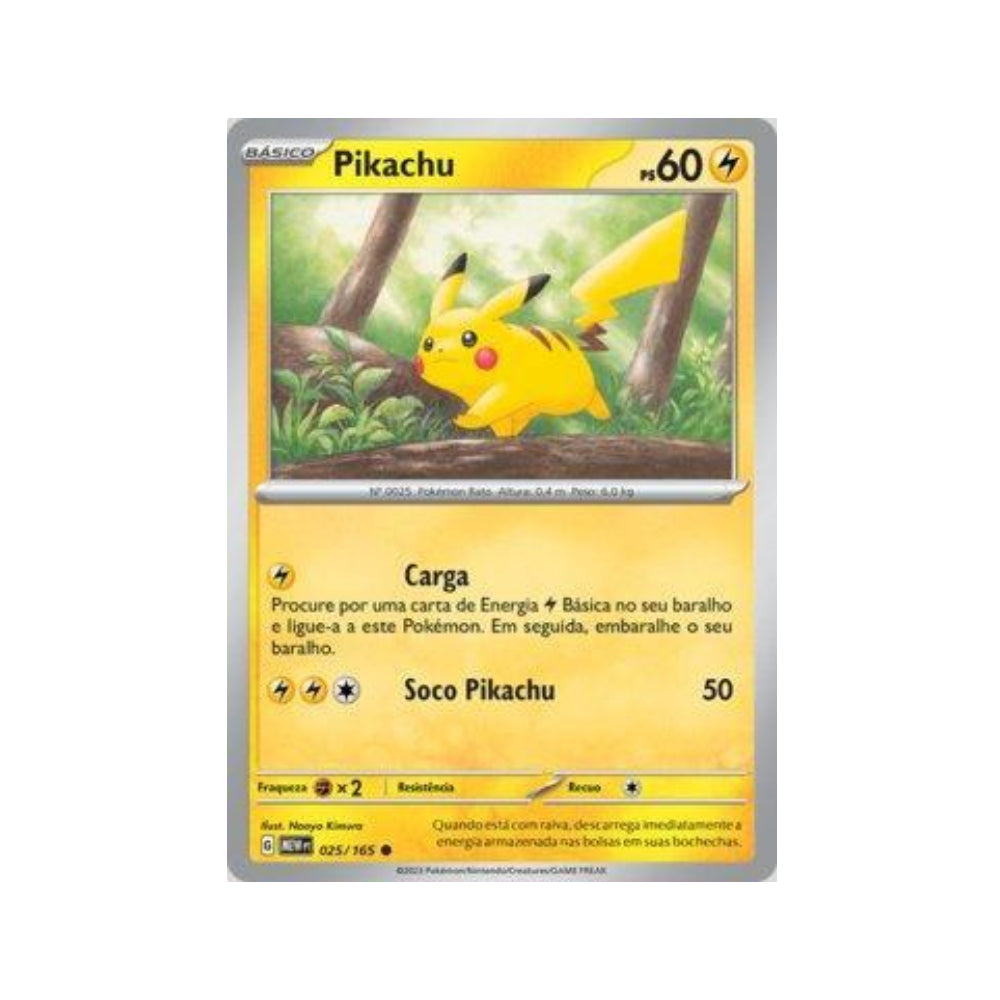 Pikachu 025/165 in Portuguese Mew 151 Pokémon TCG