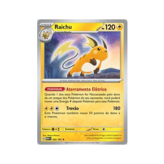 Raichu 026/165 in Portuguese Mew 151 Pokémon TCG