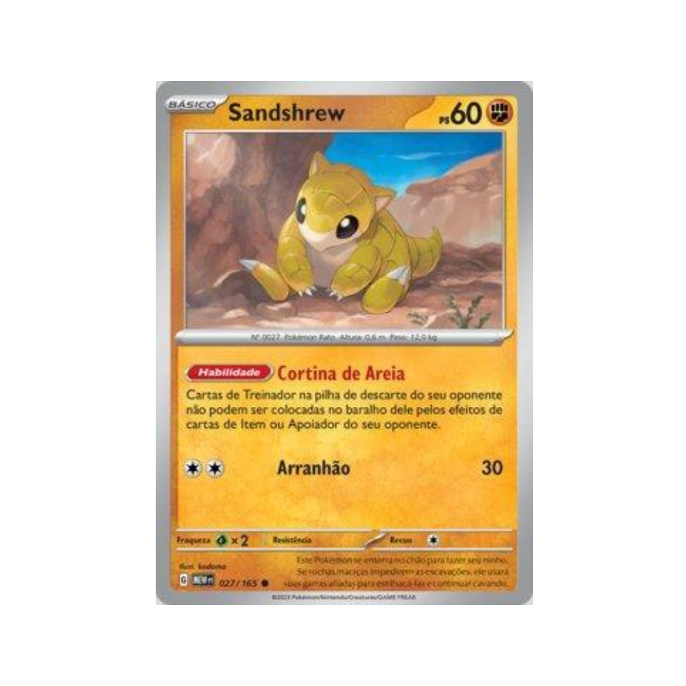 Sandshrew 027/165 in Portuguese Mew 151 Pokémon TCG