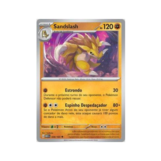 Sandslash 028/165 in Portuguese Mew 151 Pokémon TCG