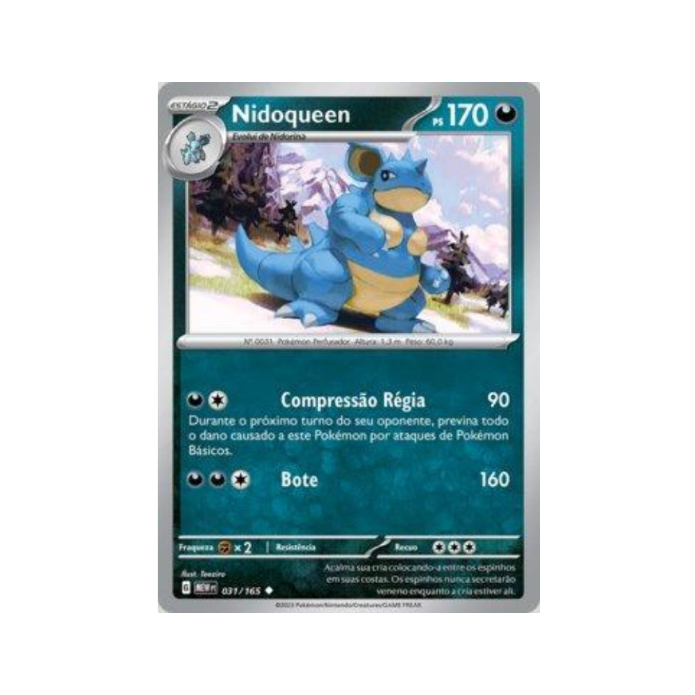 Nidoqueen 031/165 in Portuguese Mew 151 Pokémon TCG