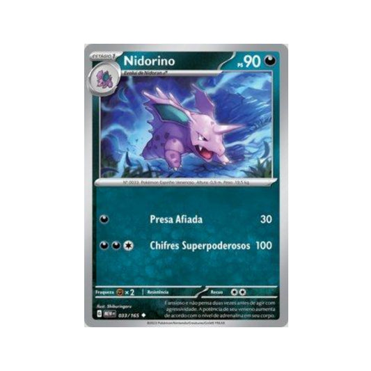 Nidorino 033/165 in Portuguese Mew 151 Pokémon TCG