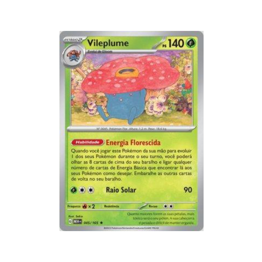 Vileplume 045/165 in Portuguese Mew 151 Pokémon TCG