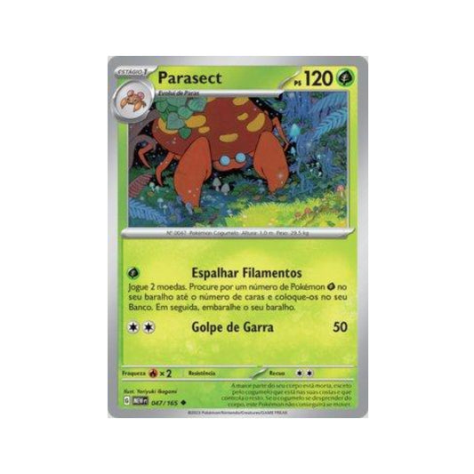 Parasect 047/165 in Portuguese Mew 151 Pokémon TCG