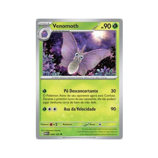 Venomoth 049/165 in Portuguese Mew 151 Pokémon TCG