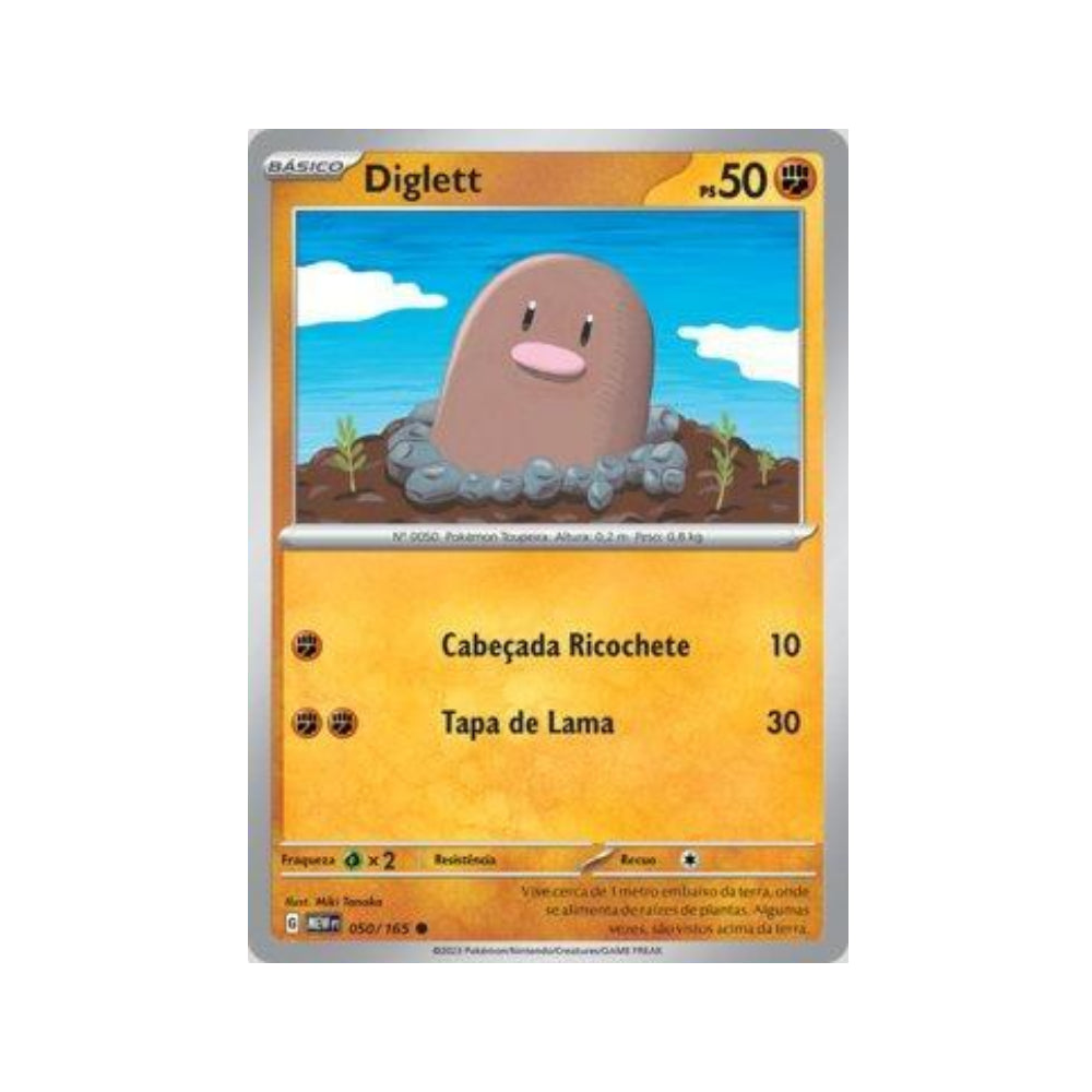 Diglett 050/165 in Portuguese Mew 151 Pokémon TCG