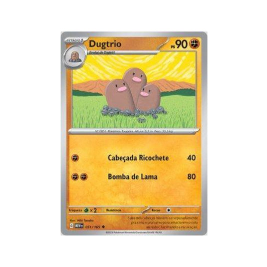 Dugtrio 051/165 in Portuguese Mew 151 Pokémon TCG