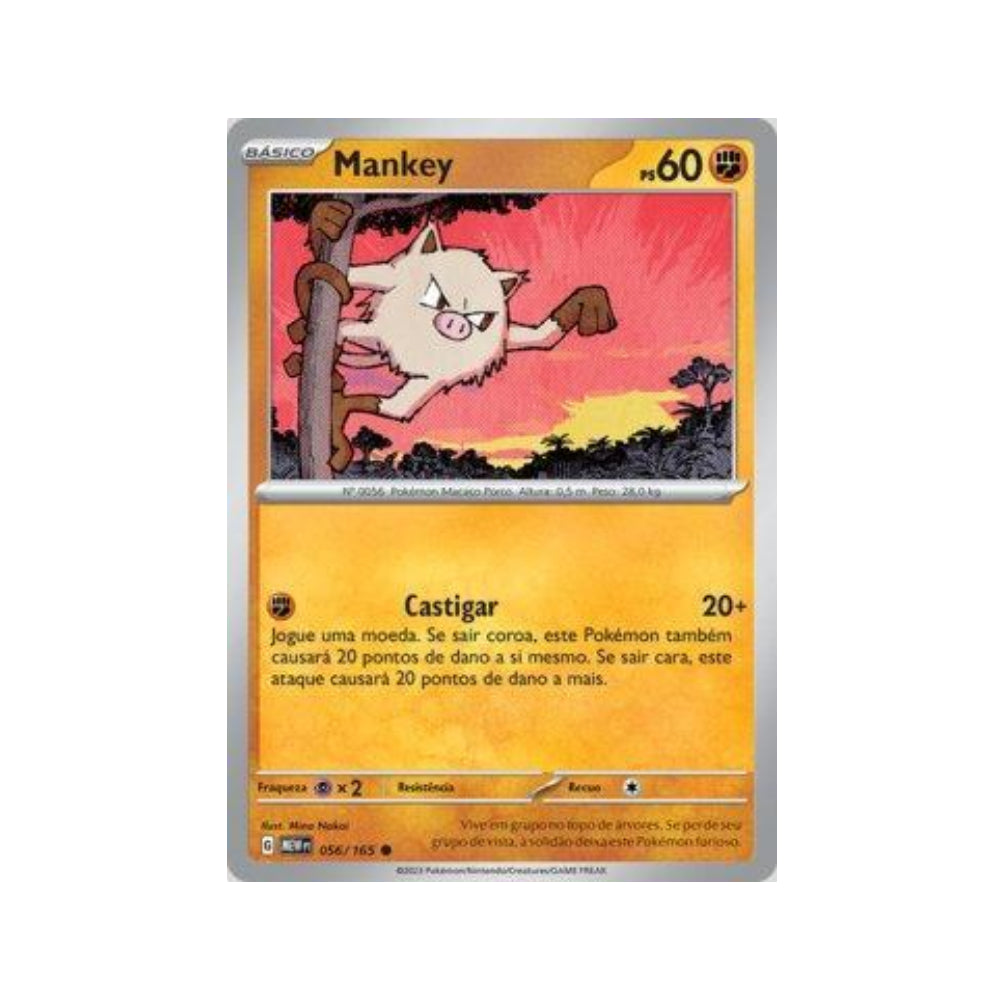 Mankey 056/165 in Portuguese Mew 151 Pokémon TCG