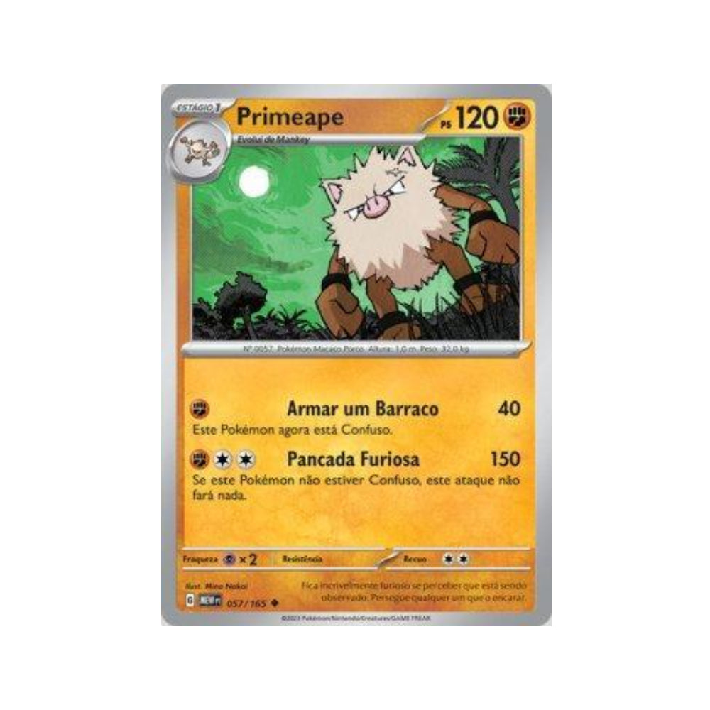 Primeape 057/165 in Portuguese Mew 151 Pokémon TCG