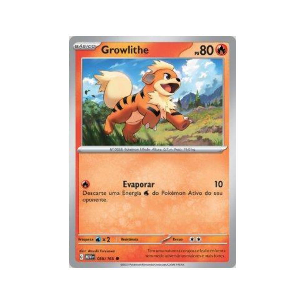 Growlithe 058/165 in Portuguese Mew 151 Pokémon TCG