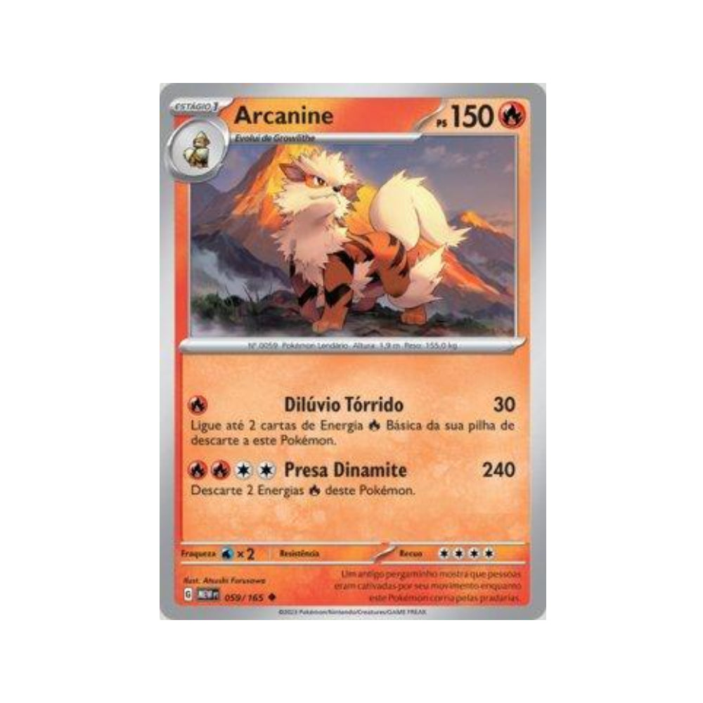 Arcanine 059/165 in Portuguese Mew 151 Pokémon TCG