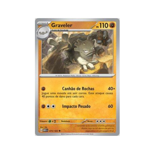 Graveler 075/165 in Portuguese Mew 151 Pokémon TCG