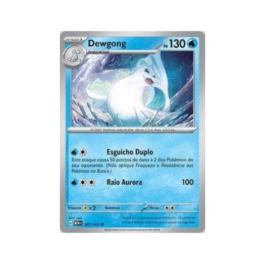 Dewgong 087/165 in Portuguese Mew 151 Pokémon TCG