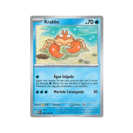 Krabby 098/165 in Portuguese Mew 151 Pokémon TCG