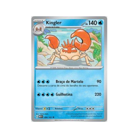 Kingler 099/165 in Portuguese Mew 151 Pokémon TCG