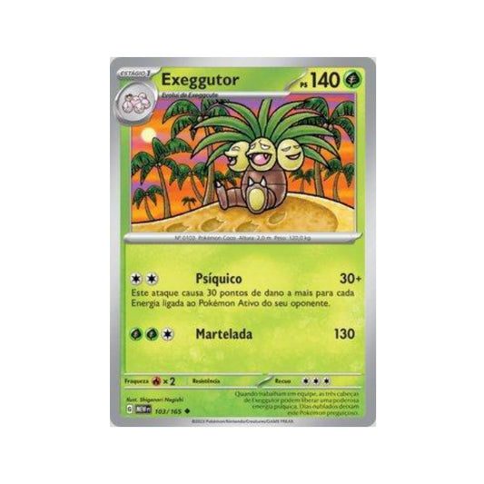 Exeggutor 103/165 in Portuguese Mew 151 Pokémon TCG