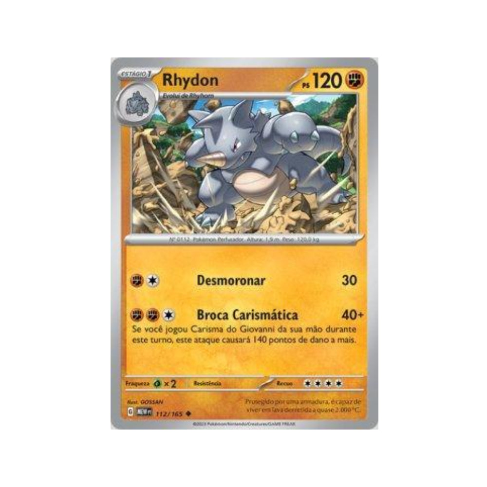 Rhydon 112/165 in Portuguese Mew 151 Pokémon TCG