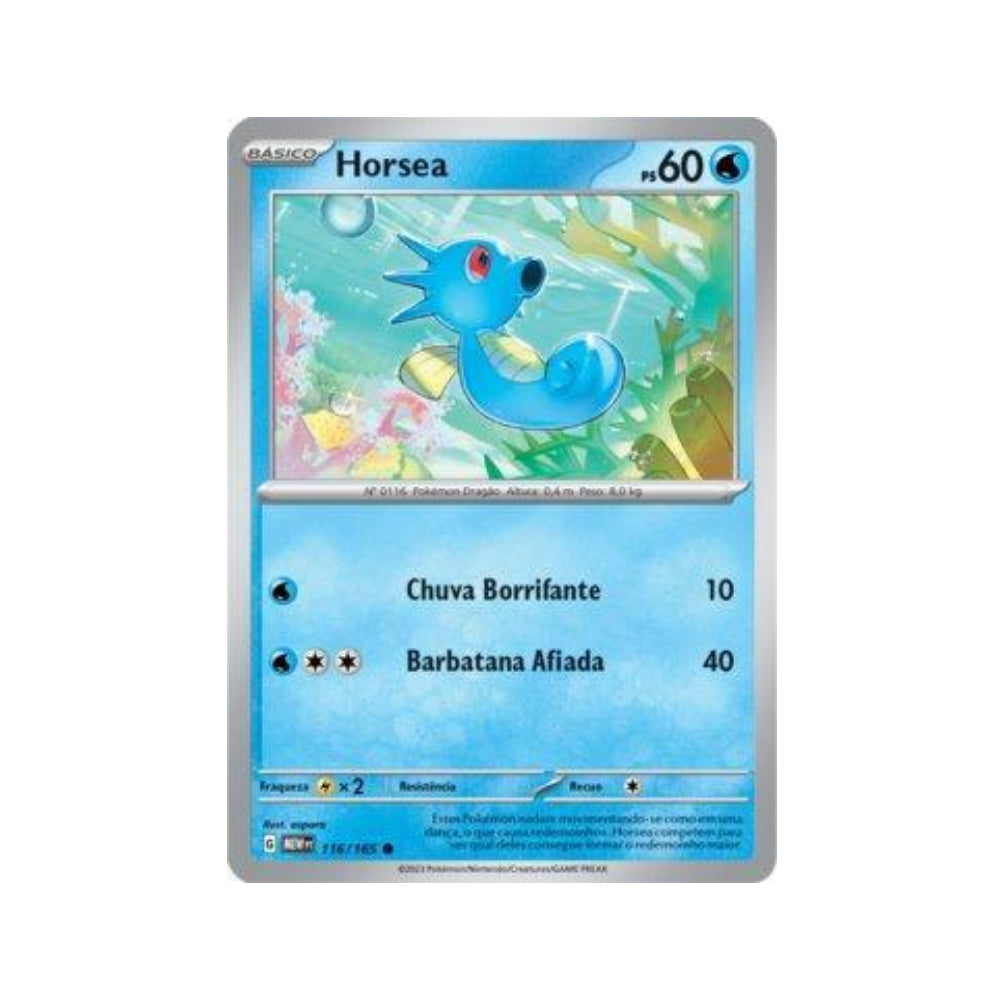 Horsea 116/165 in Portuguese Mew 151 Pokémon TCG