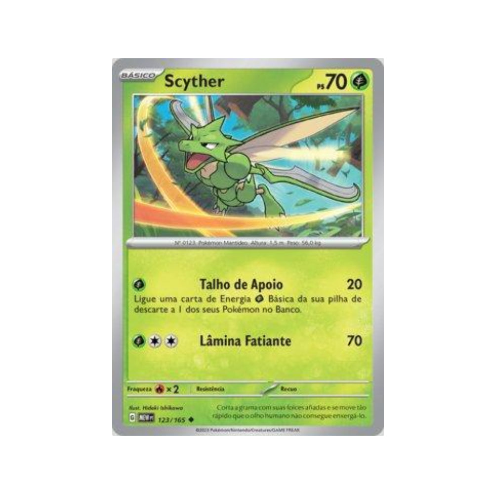 Scyther 123/165 in Portuguese Mew 151 Pokémon TCG