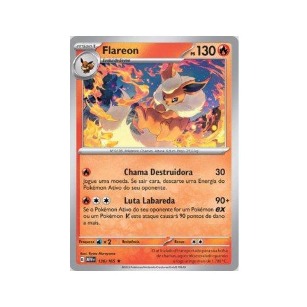 Flareon 136/165 in Portuguese Mew 151 Pokémon TCG