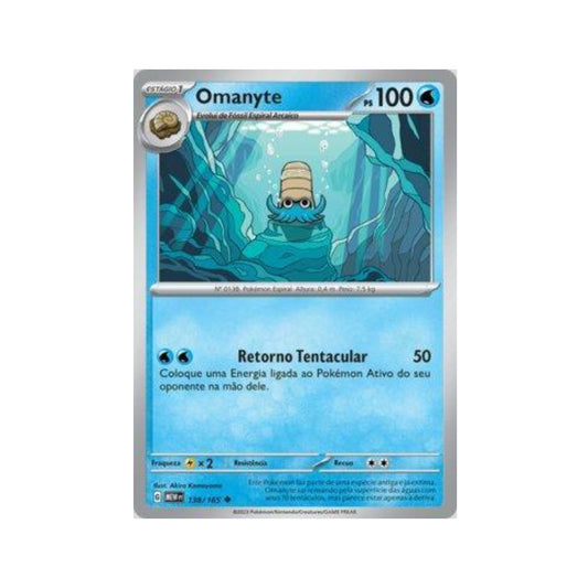 Omanyte 138/165 in Portuguese Mew 151 Pokémon TCG