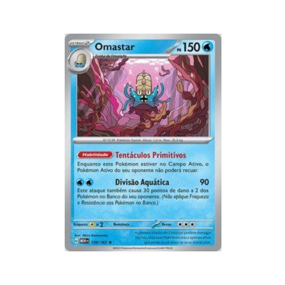 Omastar 139/165 in Portuguese Mew 151 Pokémon TCG