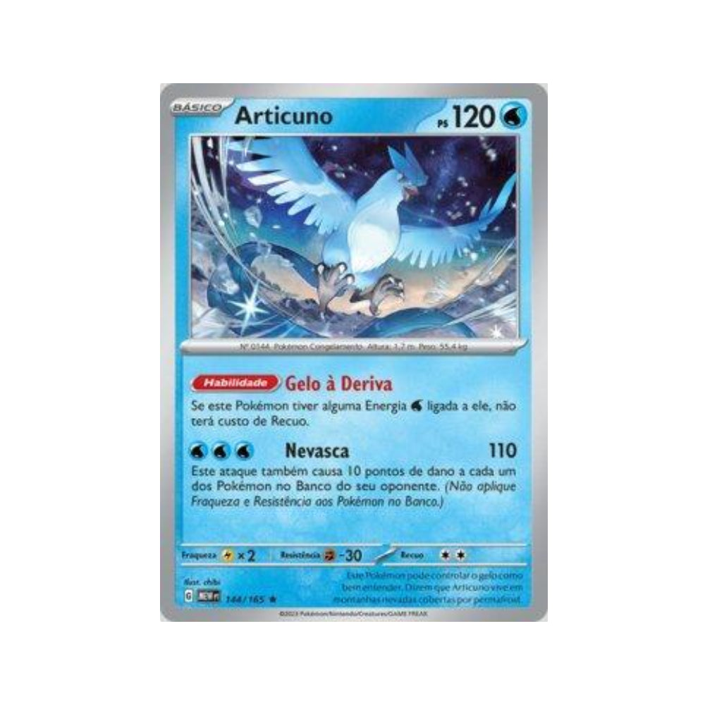 Articuno 144/165 in Portuguese Mew 151 Pokémon TCG