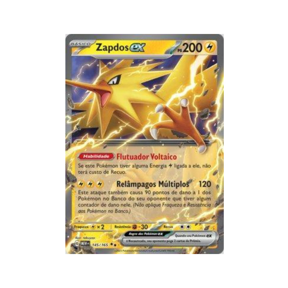 Zapdos ex 145/165 in Portuguese Mew 151 Pokémon TCG