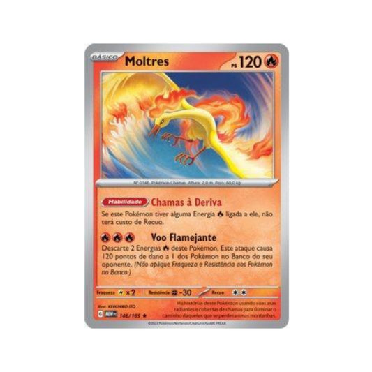 Moltres 146/165 in Portuguese Mew 151 Pokémon TCG