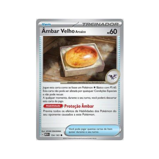 Antique Old Amber 154/165 in Portuguese Mew 151 Pokémon TCG