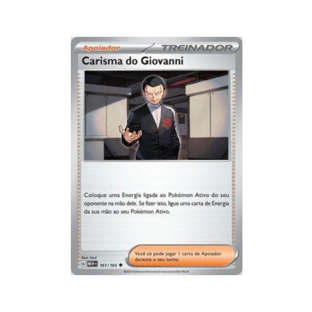 Giovanni's Charisma 161/165 in Portuguese Mew 151 Pokémon TCG