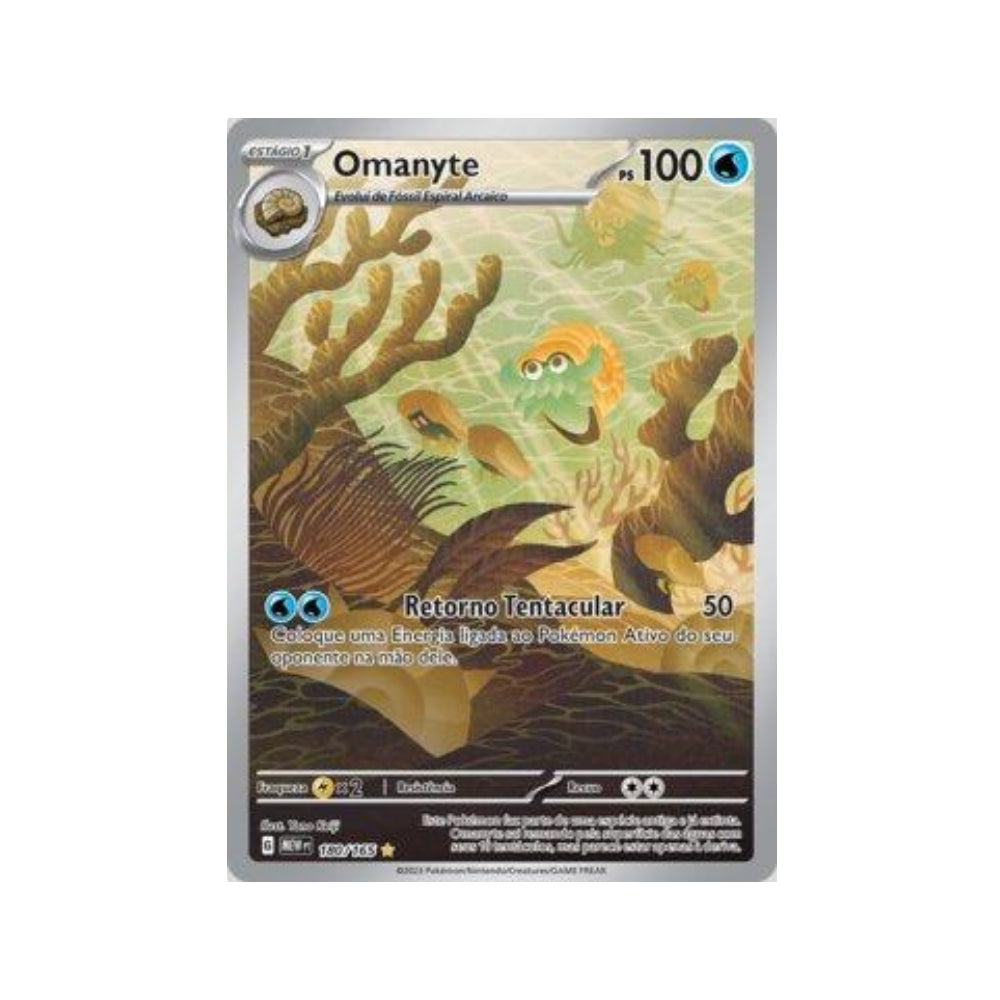 Omanyte 180/165 in Portuguese Mew 151 Pokémon TCG