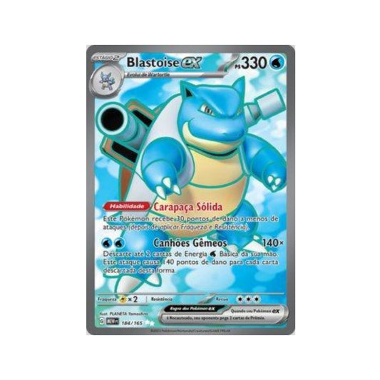 Blastoise ex 184/165 in Portuguese Mew 151 Pokémon TCG