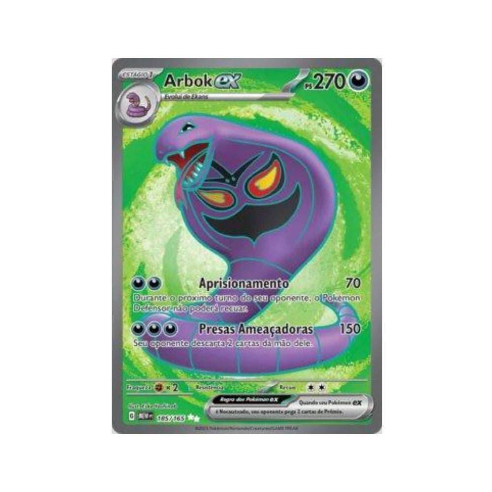 Arbok ex 185/165 in Portuguese Mew 151 Pokémon TCG