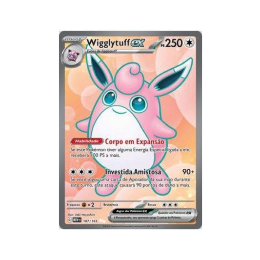 Wigglytuff ex 187/165 in Portuguese Mew 151 Pokémon TCG