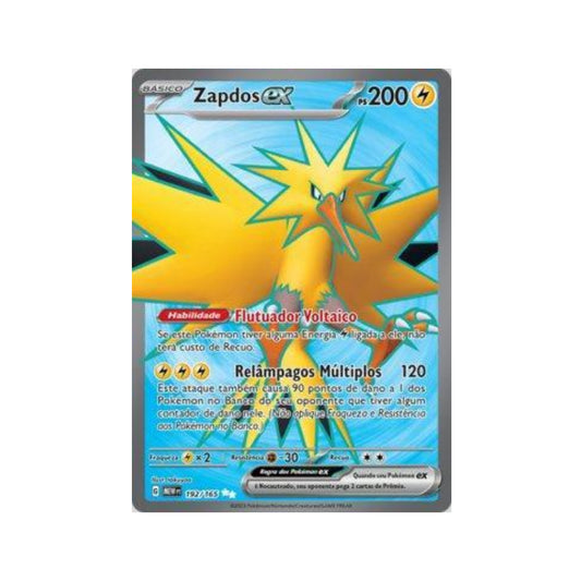 Zapdos ex 192/165 in Portuguese Mew 151 Pokémon TCG