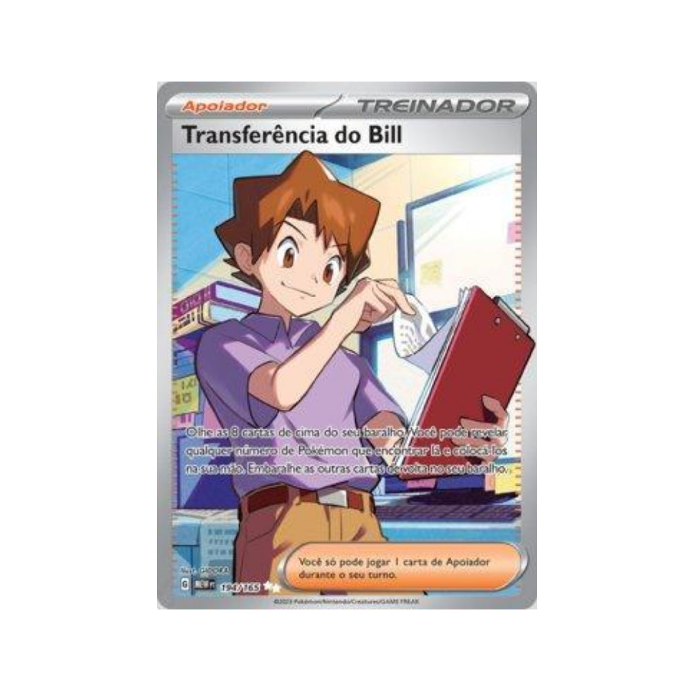 Bill's Transfer 194/165 in Portuguese Mew 151 Pokémon TCG