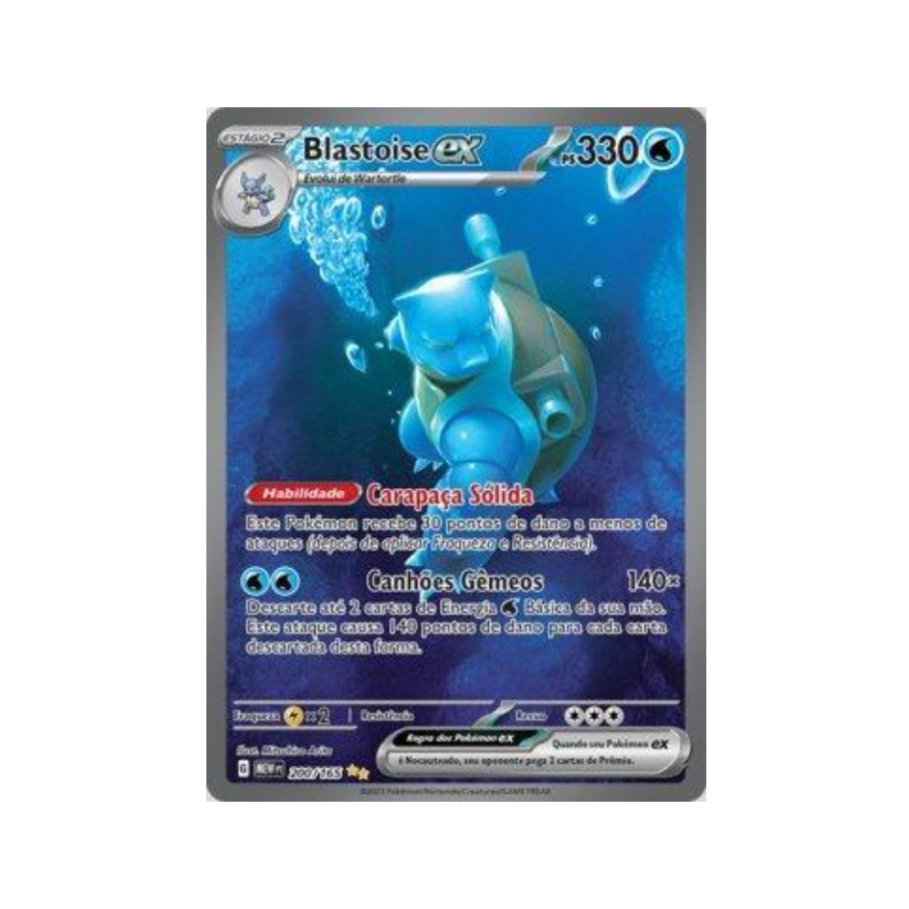 Blastoise ex 200/165 in Portuguese Mew 151 Pokémon TCG