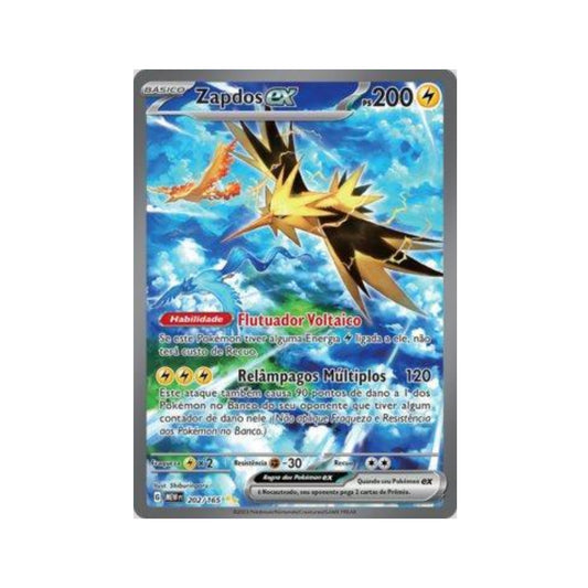 Zapdos ex 202/165 in Portuguese Mew 151 Pokémon TCG