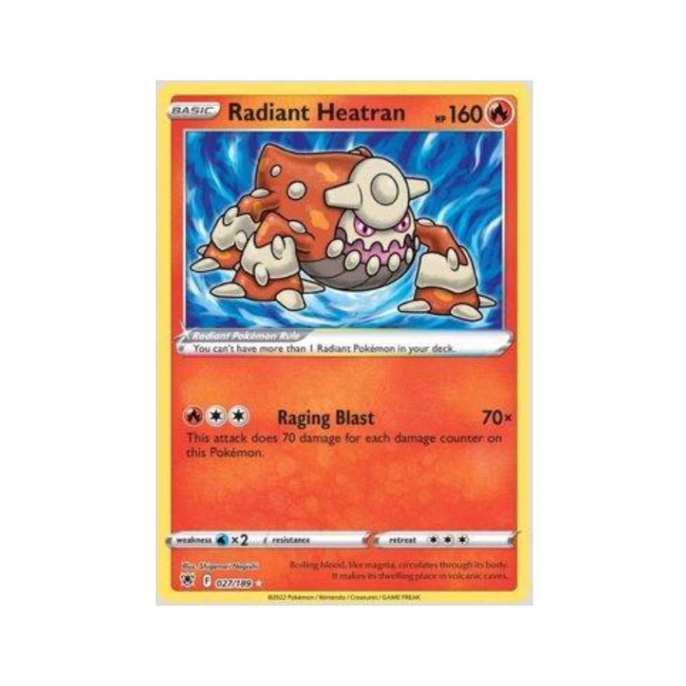 Radiant Heatran 027/189 in Portuguese Astral Radiance Pokémon TCG