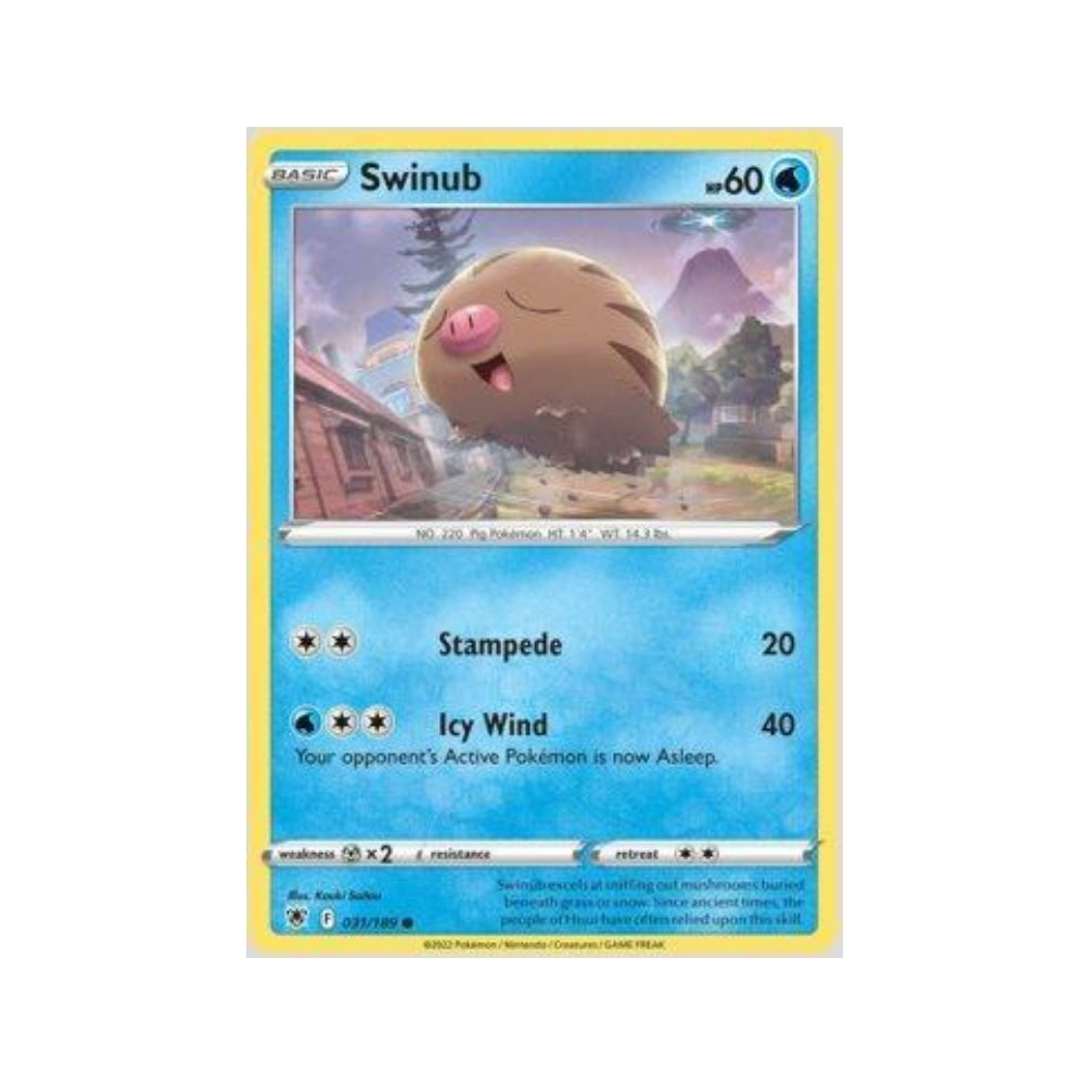 Swinub 031/189 in Portuguese Astral Radiance Pokémon TCG